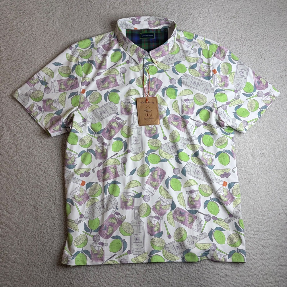William Murray Tito's Handmade Vodka Transfusion Golf Polo Shirt Mens XXL New